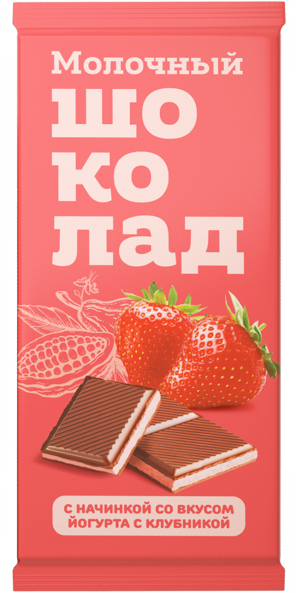 №1 Меренга Шоколад молочный с начинкой Йогурт-Клубника,(блок 24шт по 80г)   в Назрани