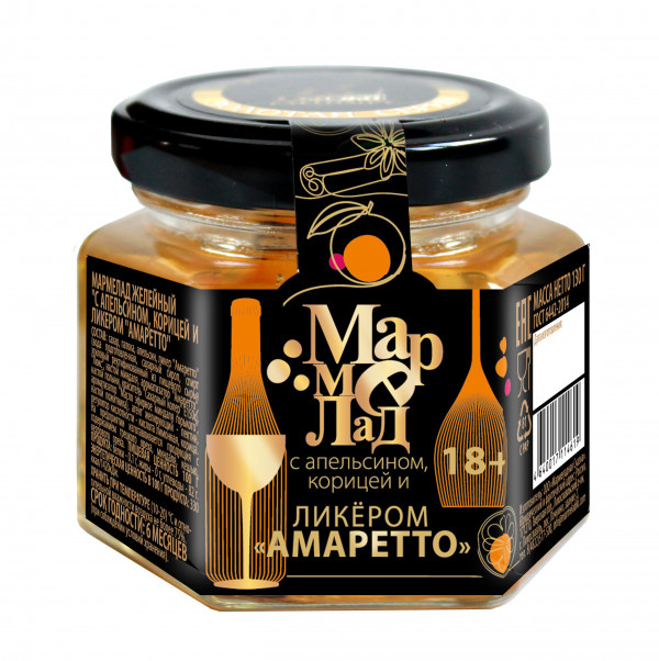 №2 Мармелад в банке "С апельсином, корицей и ликером "Амаретто" 130г (18+) в Назрани