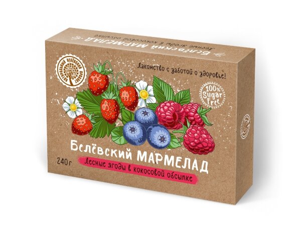 №2 Мармелад белевский на фруктозе 240г "ЛЕСНЫЕ ЯГОДЫ"  в Назрани